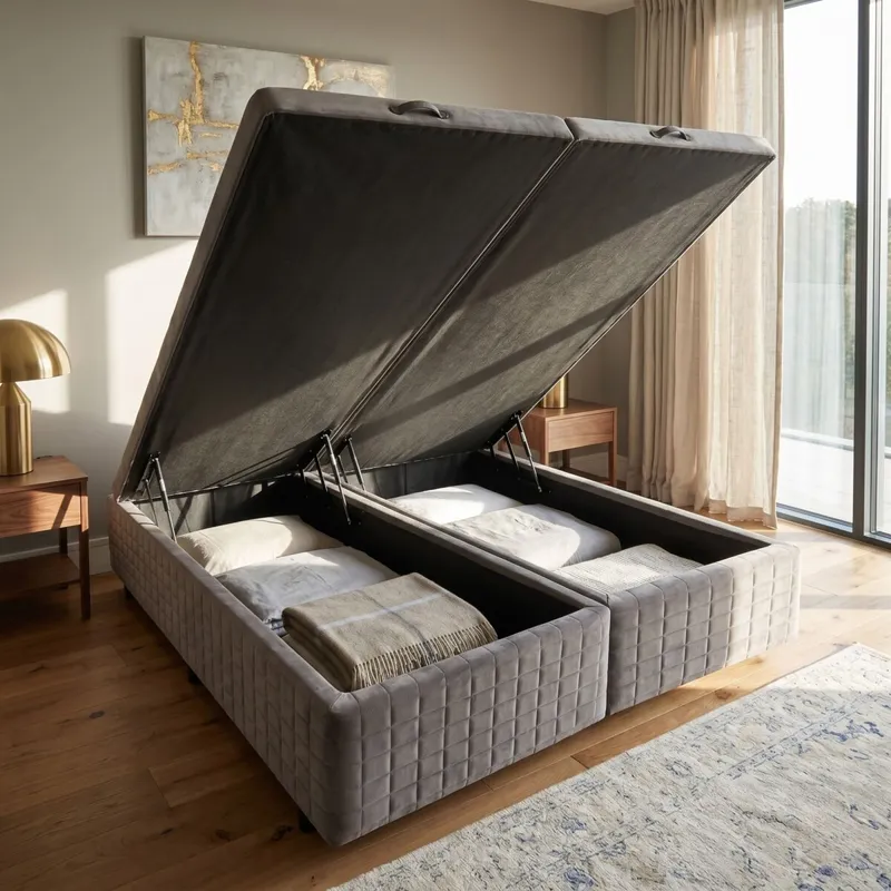 Base Box Baúl Queen - Mannes en Gris - Dormitorio, Uruguay | Rústico Hogar