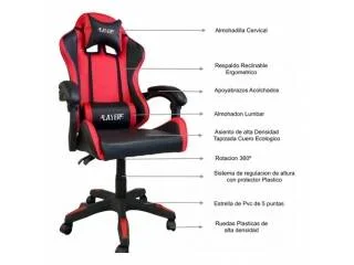 Silla de escritorio Gamer Roja en Rojo - Sillas de escritorio, Uruguay | Quesal, vista 5