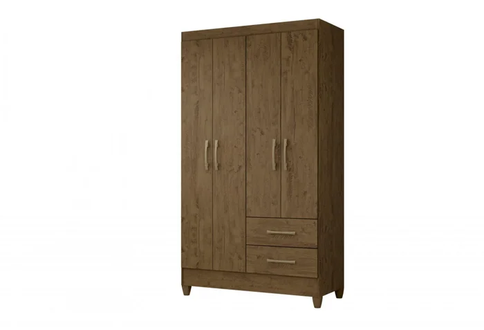 Ropero 4 Puertas 2 Cajones Armario Placard Con Estantes en Blanco – Castaño - Cómodas, Uruguay | Soy Hogar