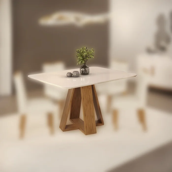 Mesa de Comedor 120 - Linea Celeste Milan - Beige en Beige - Mesas de comedor, Uruguay | Rústico Hogar, vista 3