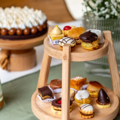 Mini torre de madera para mesas – doble plato en Madera natural - Decoración, Uruguay | Dreams On Time, vista 4