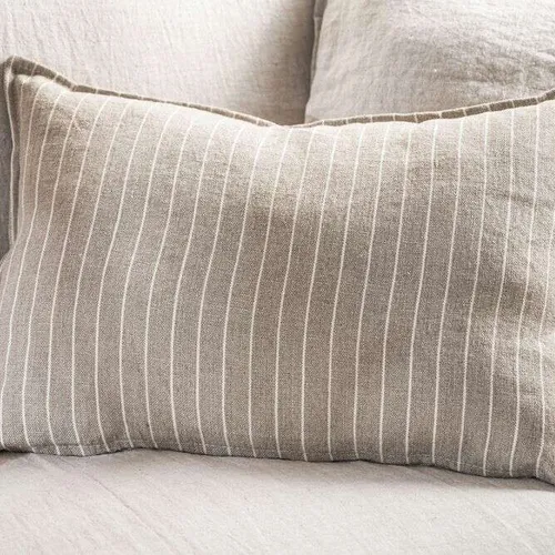 ALMOHADON LINO ALTO GRAMAJE RAYADO BEIGE - 60 X 40 CMS en Beige - Textiles, Uruguay | La Iberica