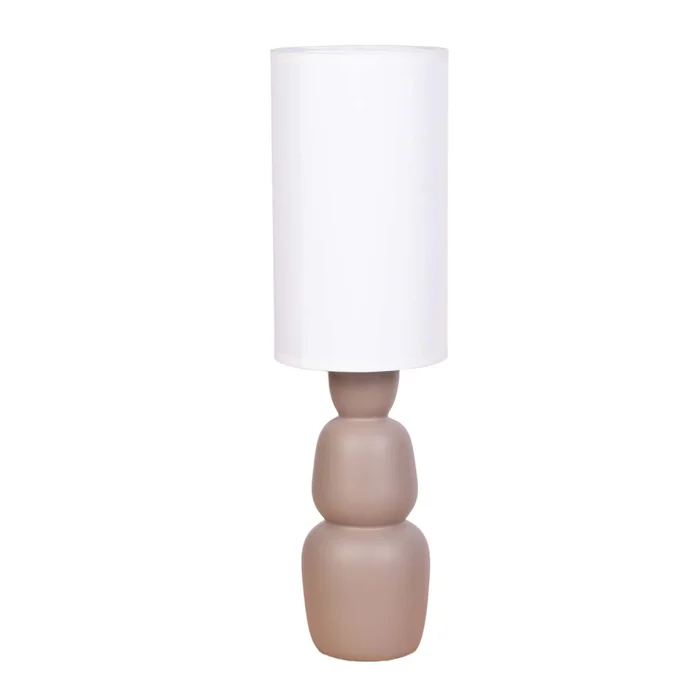 Lámpara De Pie Ceramica Marron At25071 en Beige - Lámparas de mesa, Uruguay | Divino