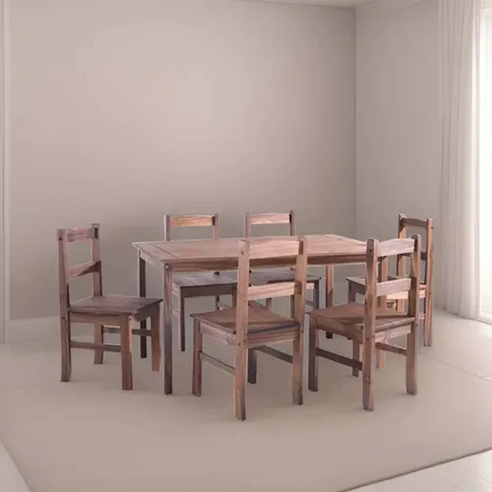 Juego Comedor Mesa 6 Sillas Linea Mexicana Madera en Marrón - Muebles, Uruguay | Soy Hogar, vista 2