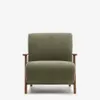 Butaca Meghan de chenilla - de chenilla verde y madera maciza de fresno con acabado nogal FSC Mix Credit en Verde - Butacas, banquetas y puffs, Uruguay | Kavehome, vista 7 de 9