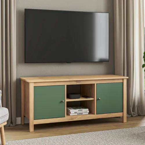 Rack para TV 2 Puertas - Línea Maden - Verde en Verde - Muebles para TV, Uruguay | Ecowood