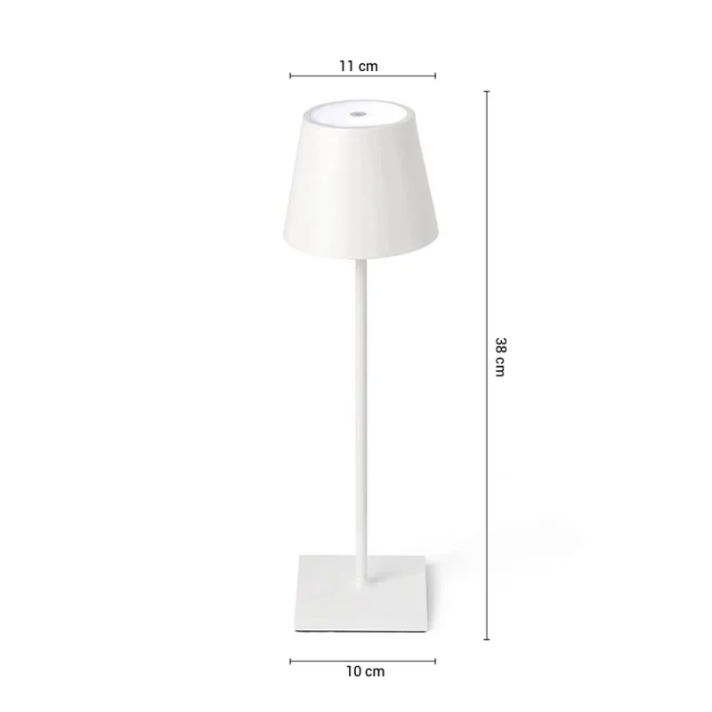 Lámpara de Mesa Roger Recargable Dimerizable Blanca en Blanco - Lámparas de mesa, Uruguay | Serlux, vista 5