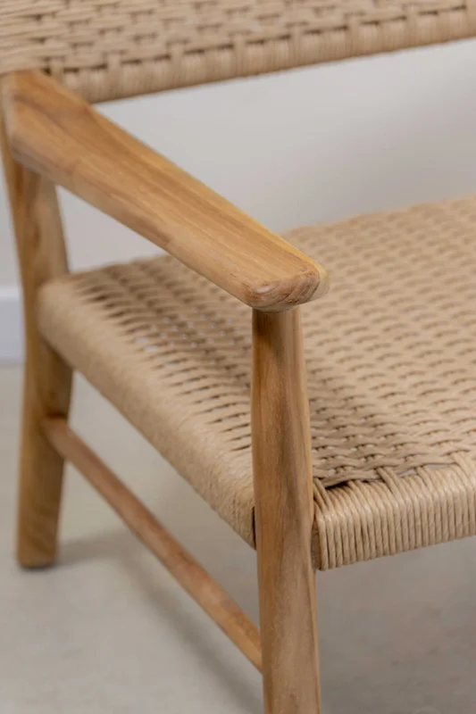 Butaca en teca y fibra de Loom en Madera natural - Butacas, banquetas y puffs, Uruguay | Entrecasa, vista 3