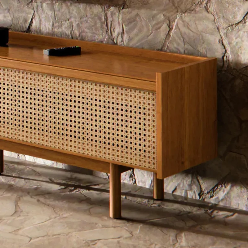 Rack de TV Dune Rattan 1.8 - Línea Nevada - Marrón en Madera natural - Muebles para TV, Uruguay | Ecowood, vista 5