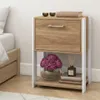 Mesa de Luz Noche Rivoli - Puerta Batiente y Estante Inferior - 45x60cm - Miel / Blanco en Multicolor - Respaldos de cama, Uruguay | Mulata, vista 1 de 6