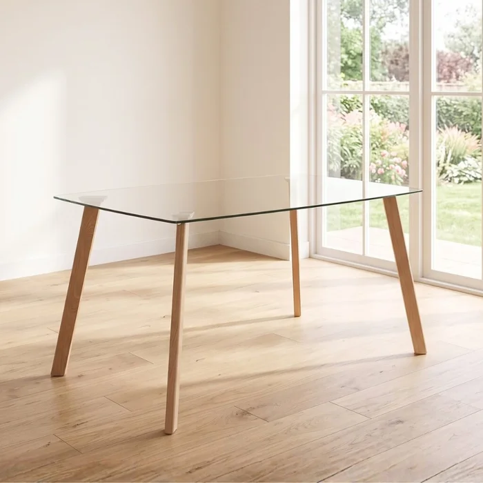 Mesa de Comedor de Vidrio - Eames Natural en Madera natural - Mesas de comedor, Uruguay | Rústico Hogar