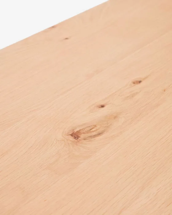 Mesa extensible Yain de chapa y madera maciza de roble - 120 (180) x 80 cm en Madera natural - Mesas de comedor, Uruguay | Kavehome, vista 5