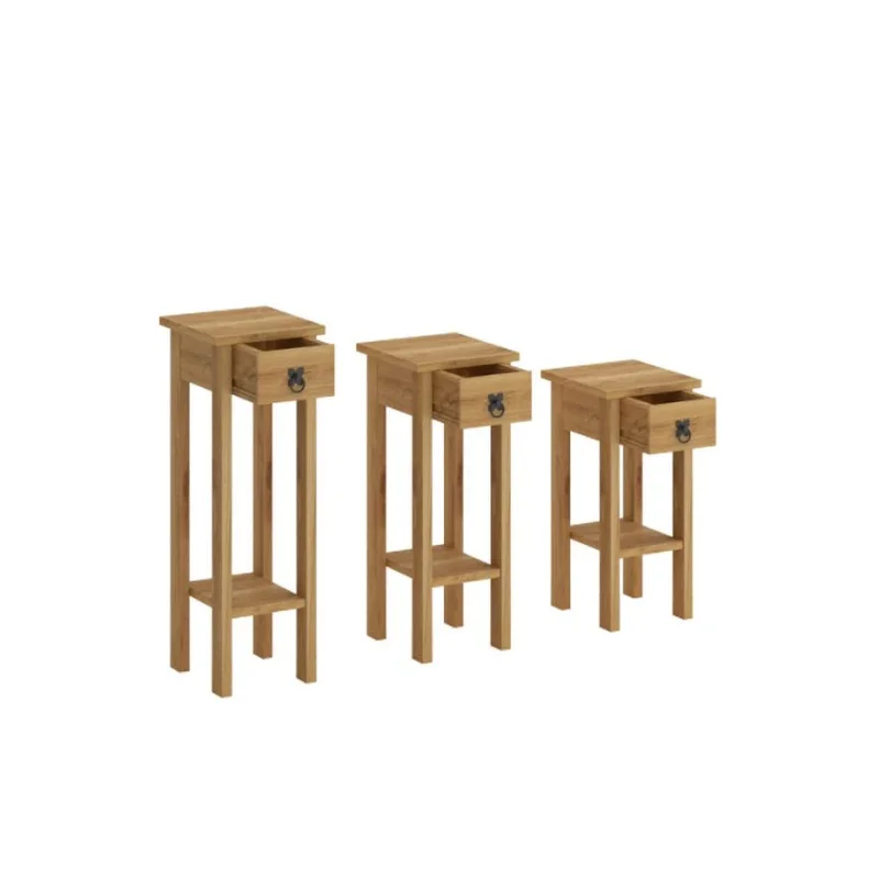 Conjunto Set De Mesas - Línea Monterrey - Natural en Madera natural - Mesas de arrimo, Uruguay | Ecowood, vista 4