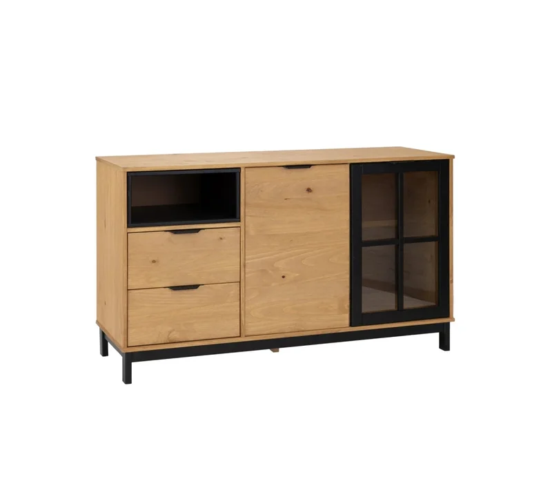 Aparador Bargueño Rack Living Comedor Madera Maciza - Línea Denver en Madera natural - Muebles para TV, Uruguay | Ecowood, vista 3