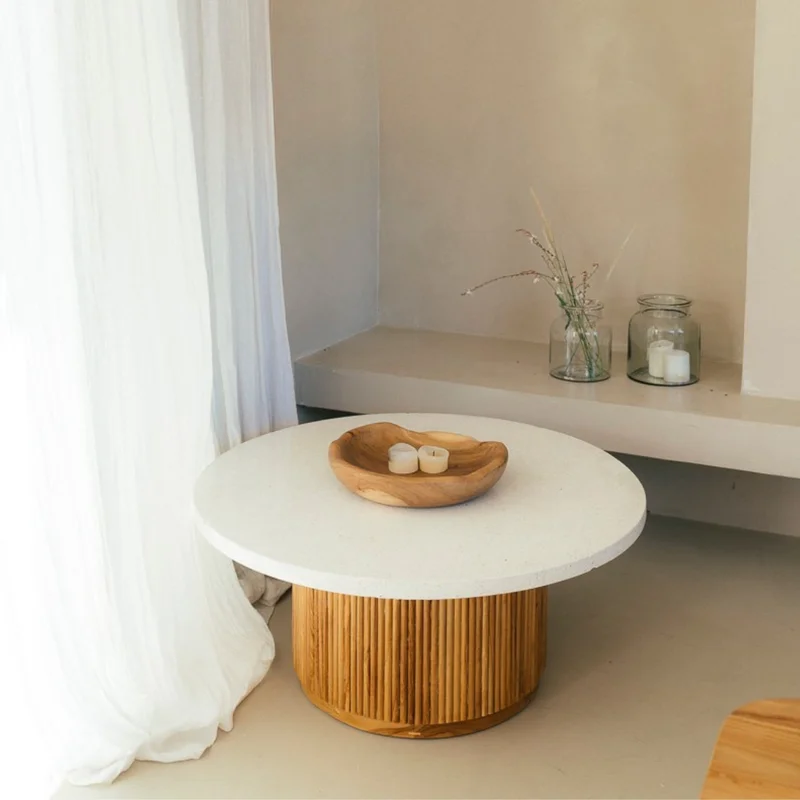Mesa de Centro de Teca y Terrazo Polo | Casakos en Multicolor - Mesas de comedor, Uruguay | Casakos, vista 4