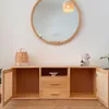 Rack TV con esterilla natural en Madera natural - Muebles, Uruguay | Decoramuss, vista 2 de 4