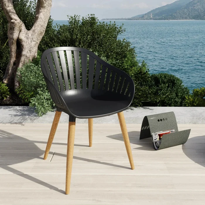 Silla de exterior - Santorini en Negro - Sillas, Uruguay | Ecowood, vista 2