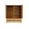Ropero 4 Puertas 4 Cajones - Línea Nórdica - Roble en Madera natural - Roperos y placares, Uruguay | Rústico Hogar, vista 4 de 5