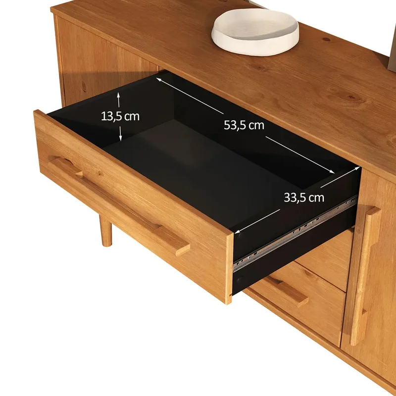 Aparador Buffet 145CM Trega - Madera Maciza en Madera natural - Aparadores y recibidores, Uruguay | Balton, vista 6