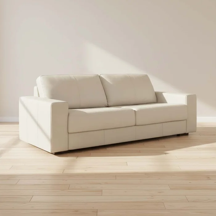 Sillón 3 Cuerpos Cuero-100-natural Natural-beige Texas Crema en Beige - Sillones y sofás, Uruguay | Divino