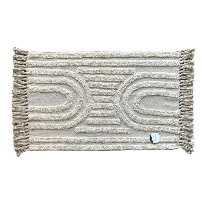 ALFOMBRA FLEECE C/FLECOS 50X80CM SEMICIRULOS en Beige - Alfombras, Uruguay | Decohogar, vista 2