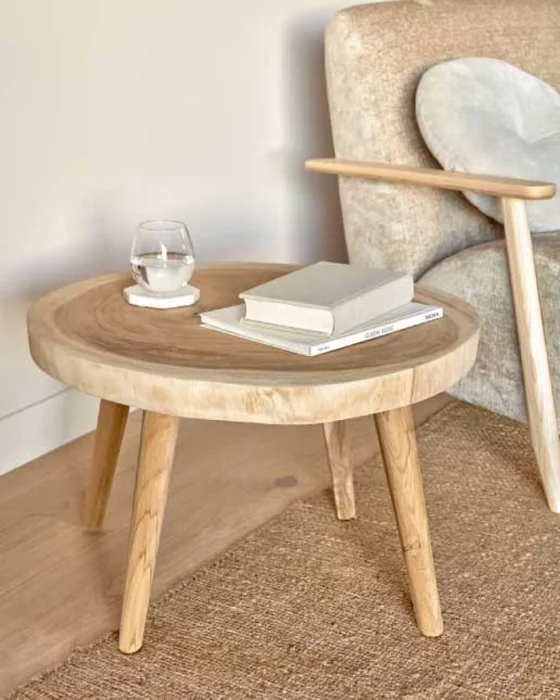 Mesa auxiliar Wellcres Ø 65 cm en Madera natural - Mesas de arrimo, Uruguay | Kavehome, vista 2