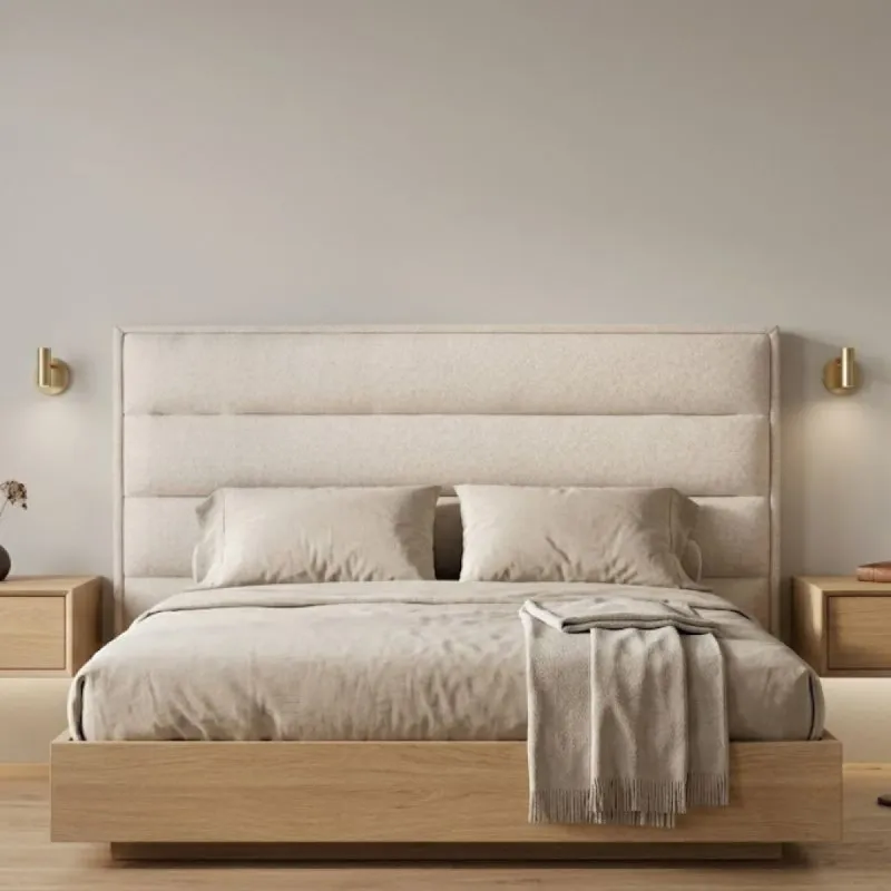 Respaldo Aéreo Wave - Lino Beige - 2 Plazas 138x127 — Urumobil en Beige - Respaldos de cama, Uruguay | Urumobil