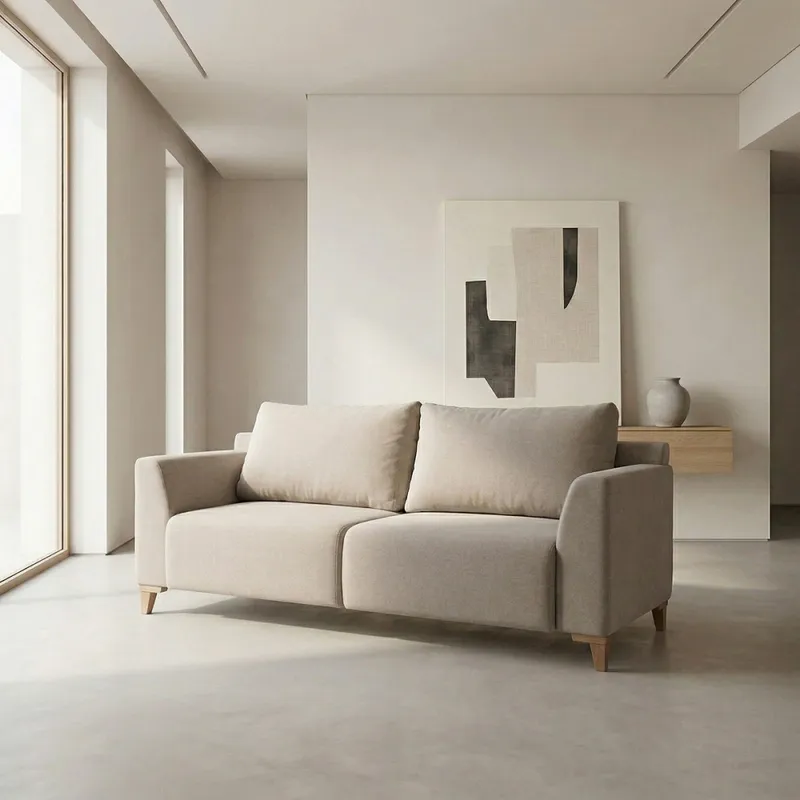 Sofá Gino - Microfibra - 3 cuerpos - TC 1010 (Beige) en Beige - Sillones y sofás, Uruguay | NYR