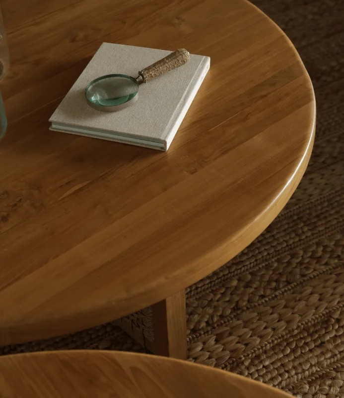 MESA LIVING REDONDA SALT RATTAN Y TEKA D120 en Madera natural - Mesas de living, Uruguay | Más Infinito Casa, vista 4