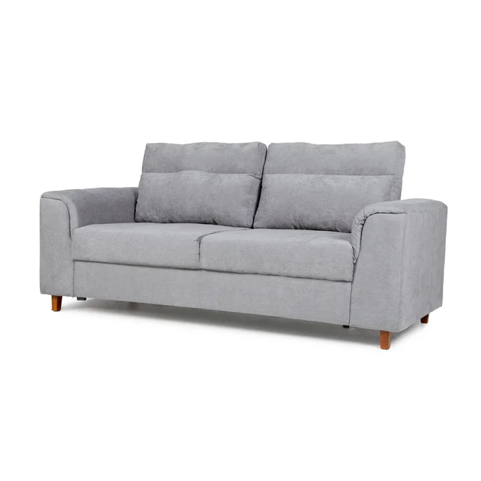 Sofá Aston (Outlet) - Tela Microfibra - 3 cuerpos - Berlin 05 (Ceniza) en Gris - Sillones y sofás, Uruguay | NYR