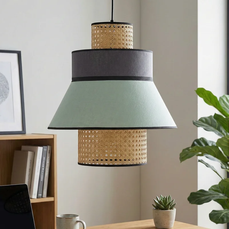 Chroma Rattan – Grey & Mint en Multicolor - Lámparas colgantes, Uruguay | La Perla, vista 3