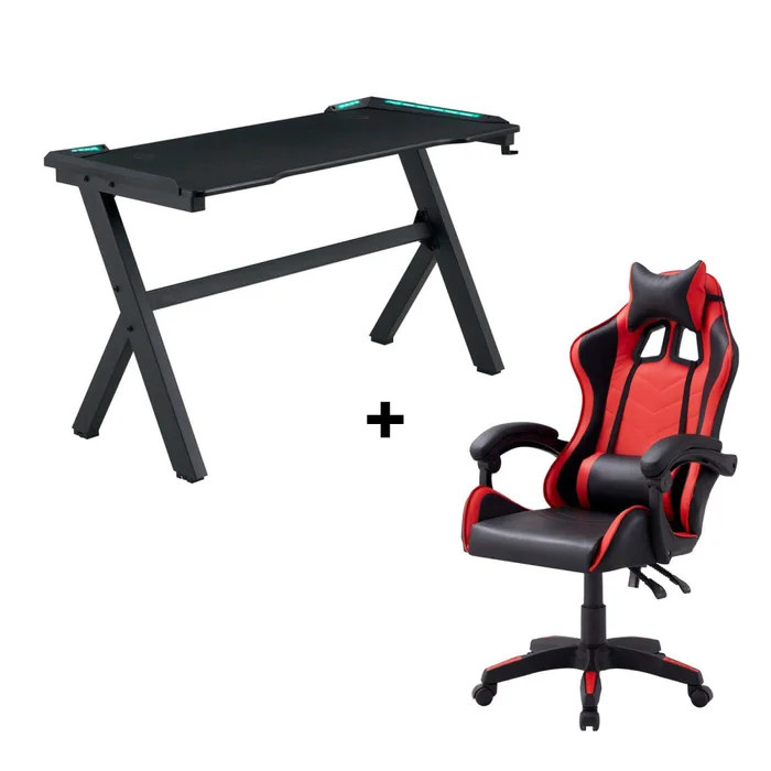Silla + Escritorio Gamer Led en Negro - Escritorios y sillas de escritorio, Uruguay | Divino, vista 2