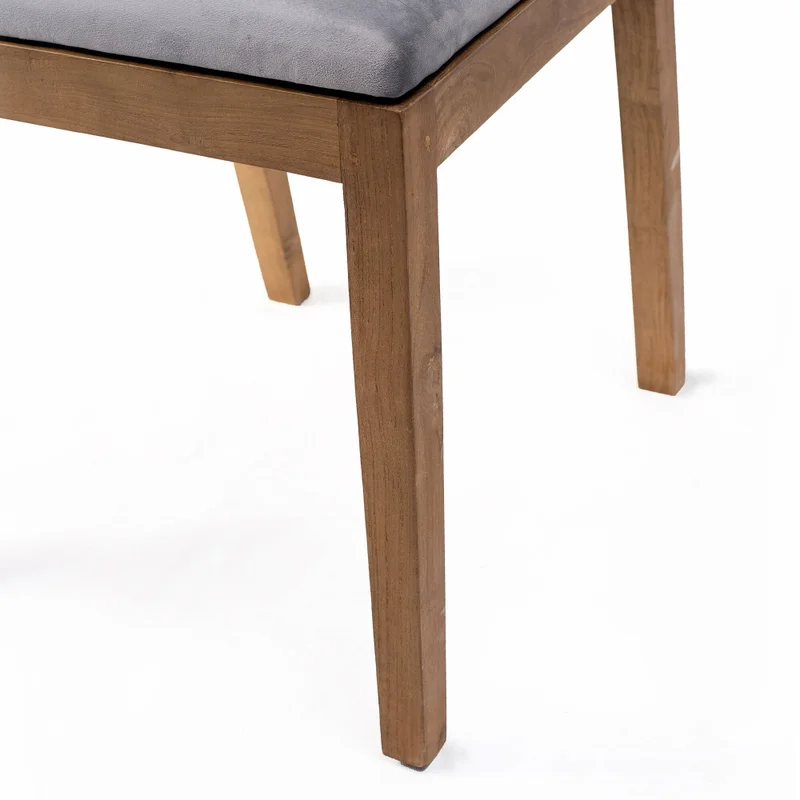 Silla De Comedor Madera-y-tela Natural-beige Teca en Madera natural - Sillas, Uruguay | Divino, vista 3