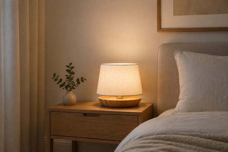 Lampara de Mesa Mini - Madera / Lino en Madera natural - Lámparas de mesa, Uruguay | Berna home, vista 3