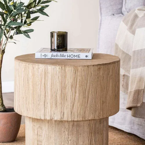 MESA LATERAL BALEAR - OLMO en Madera natural - Mesas de living, Uruguay | La Iberica