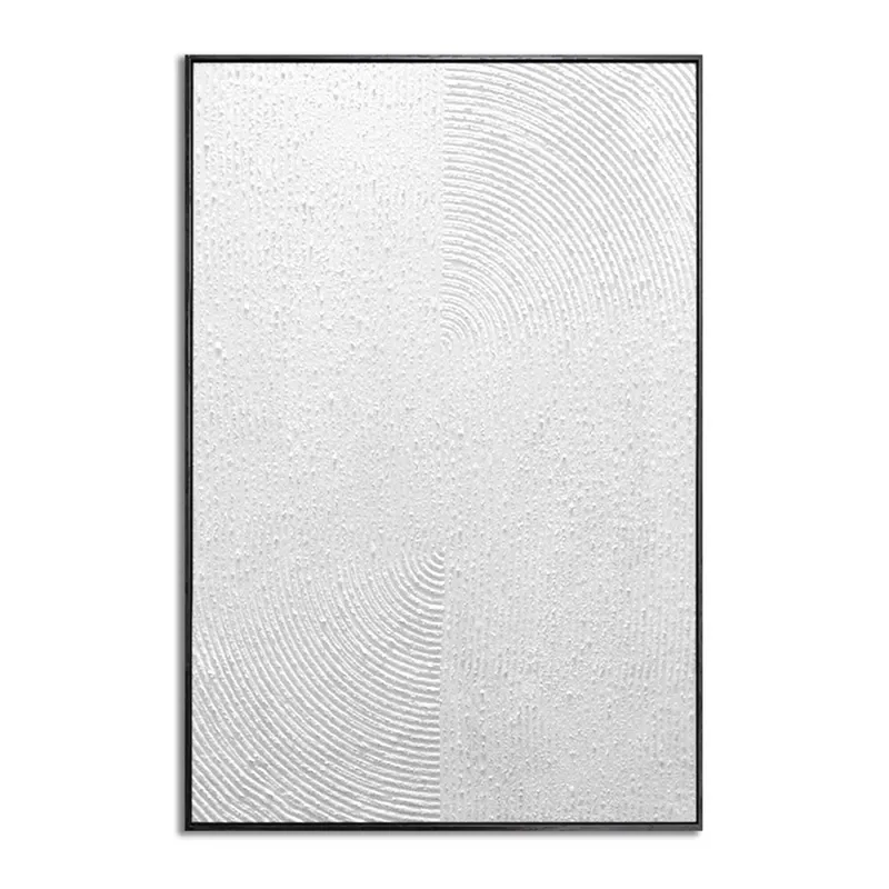 CUADRO CANVAS 60x90cm MARCO NEGRO PINTURA BLANCO 2 en Multicolor - Decoración de pared, Uruguay | Koz