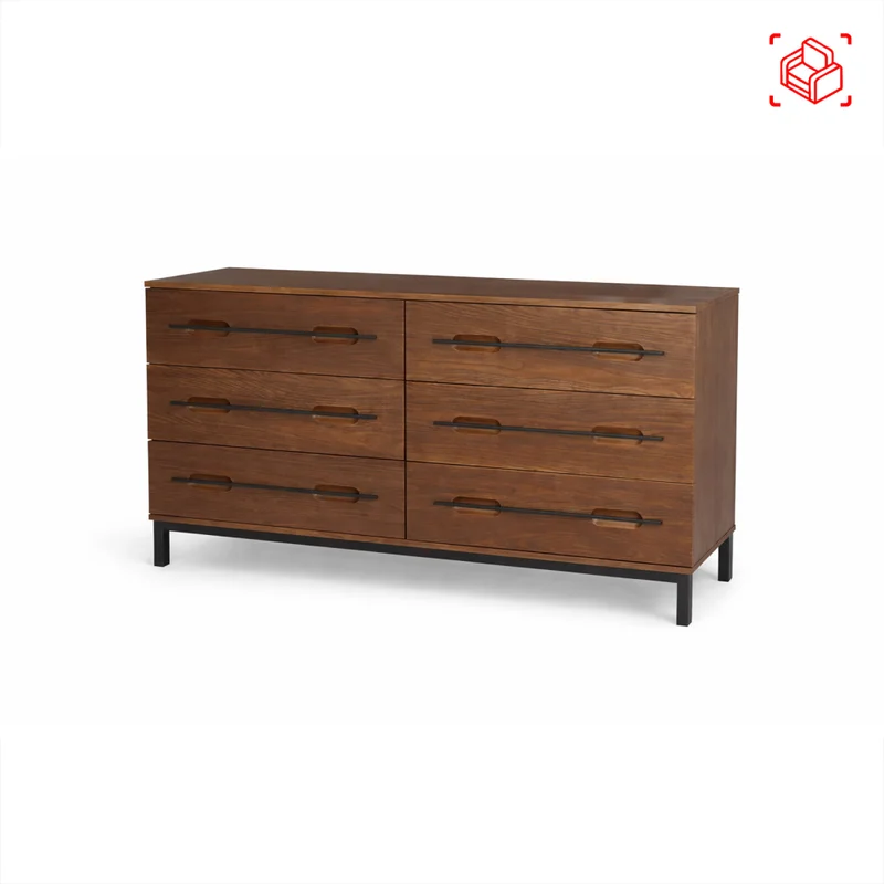 Comoda 6 Cajones Madera Marron Willow en Marrón - Cómodas, Uruguay | Divino, vista 3
