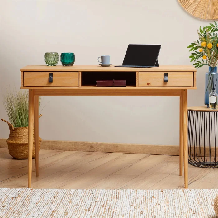 Escritorio 110cm Retro Milan - Madera Maciza en Madera natural - Escritorios, Uruguay | Balton, vista 2