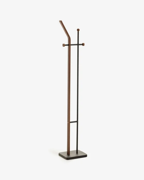 Perchero Magali acero negro y contrachapado de roble 172 cm en Negro - Percheros y colgadores, Uruguay | Kavehome