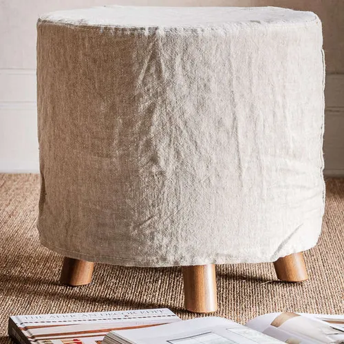 PUFF POLLY - FUNDA LINO VERDE en Off-white - Butacas, banquetas y puffs, Uruguay | La Iberica