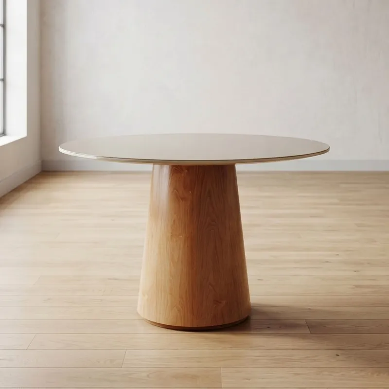 Mesa de Comedor Zara 1.2 Redonda - Línea Manhattan - Marrón en Marrón - Mesas de comedor, Uruguay | Rústico Hogar
