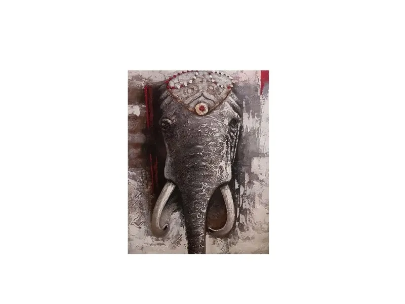 Oleo Decorativo Elefante India Grande en Oleo Decorativo Elefante India Grande - Decoración de pared, Uruguay | Finkel