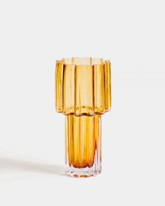 Jarrón Cristila de cristal naranja de 30 cm en Naranja - Jarrones, Uruguay | Kavehome