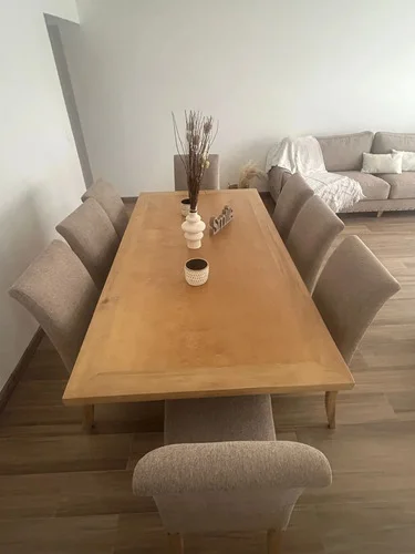 Juego Comedor Madera Maciza 8 Sillas De Vestir Griego- Ozark A Eleccion en Madera natural - Mesas de comedor, Uruguay | Ozark Home, vista 3