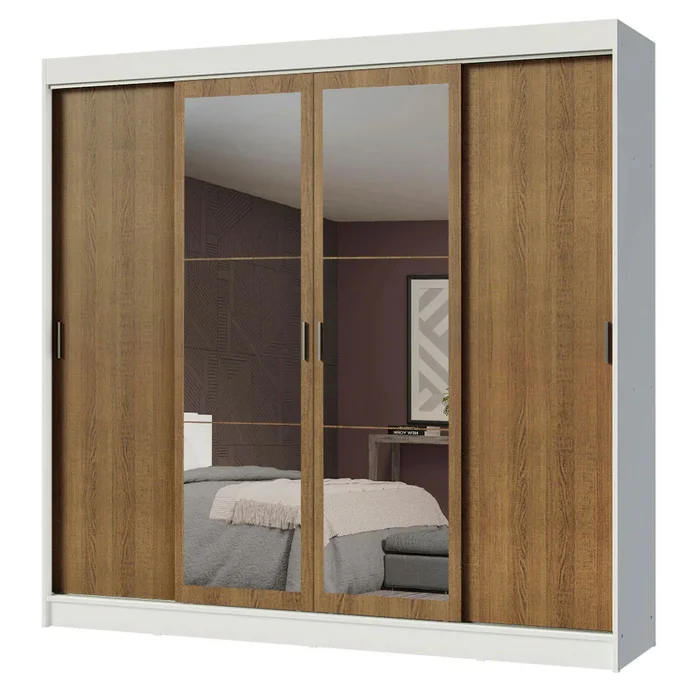 Ropero Placard Matrimonial Austin 4 Puertas Corredizas 215cm con 2 Esp en Blanco - Roperos y placares, Uruguay | Balton, vista 9