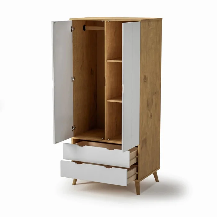 Ropero 2 Puertas 2 Cajones - Línea Berlin - Blanco en Blanco - Roperos y placares, Uruguay | Ecowood, vista 4