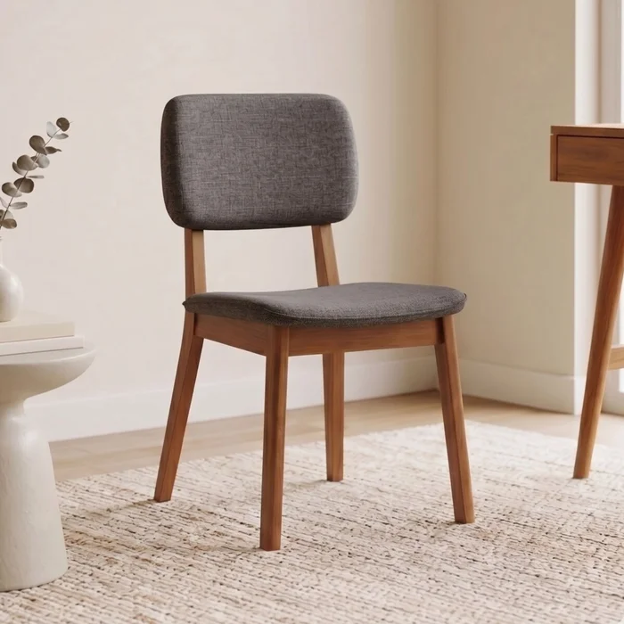 Silla de Comedor Classic - Línea Manhattan - Lino Gris/Natural en Gris - Sillas, Uruguay | Rústico Hogar