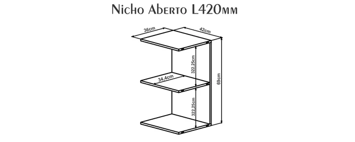 Nicho sin laterales L420 Estanteria Modular  | 25718 - Bibliotecas, Uruguay | World Vigo
