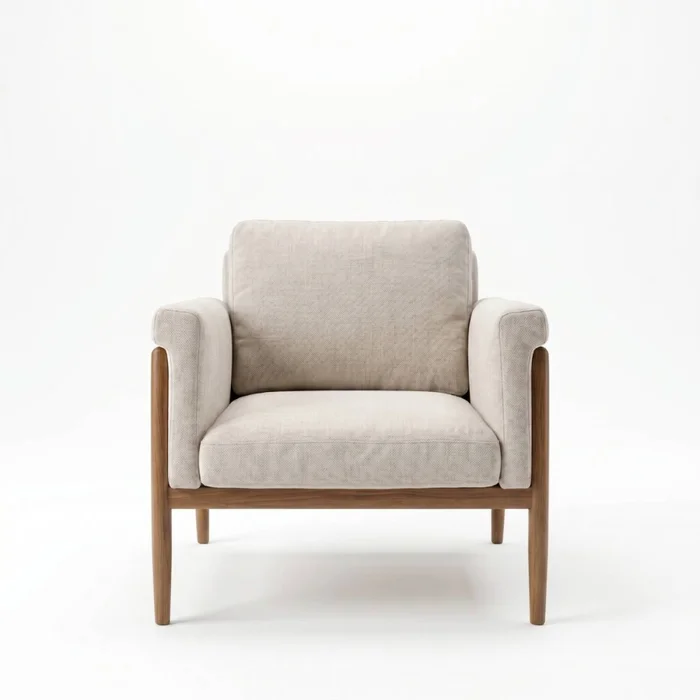 Butaca Atlas - Tela Microfibra - C51 (Castaño) en Beige, Uruguay | NYR, vista 3