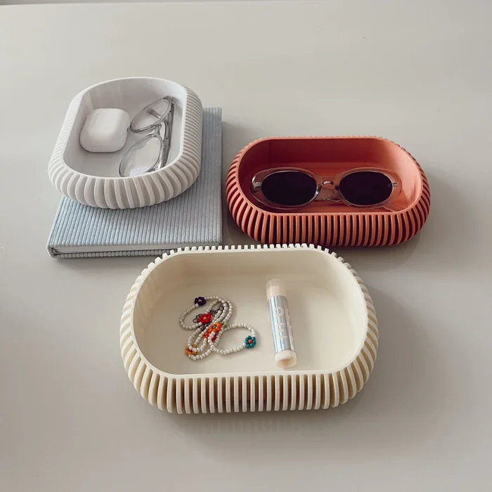 Organizador 01 en Beige, blanco y coral - Canastos, Uruguay | Eunoia Design, vista 2